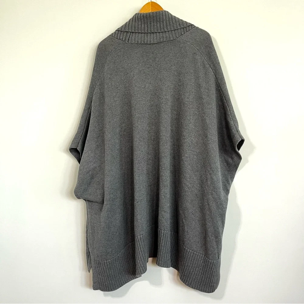 Talbots Charcoal Knit Poncho Fall Cardigan Size Small/Medium